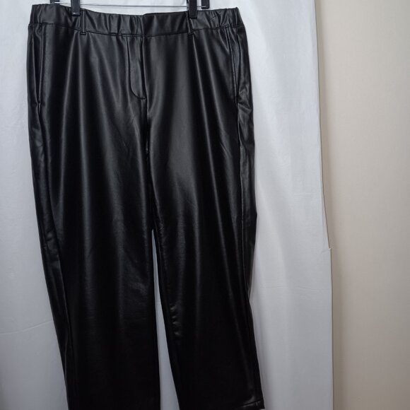 J.JILL WOMEN'S PULL ON FAUX LEATHER PANTS - Picture 3 of 13